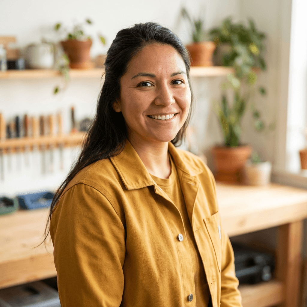 Mayra Lopez, smiling, with a warm friendly look