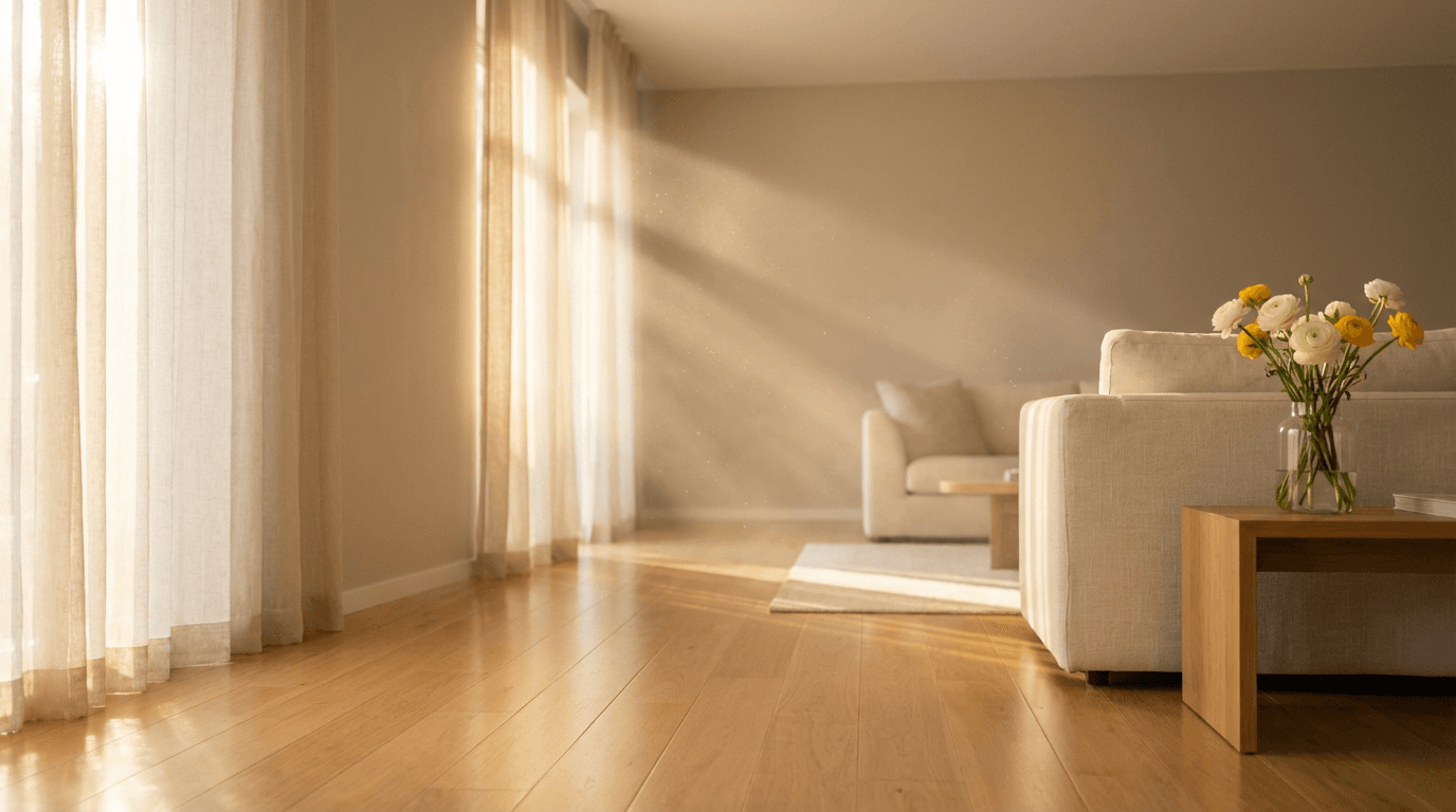 Sunlit living room in a Miami Section 8 apartment